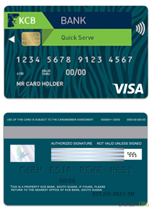 Carte visa KCB Bank du Soudan du Sud